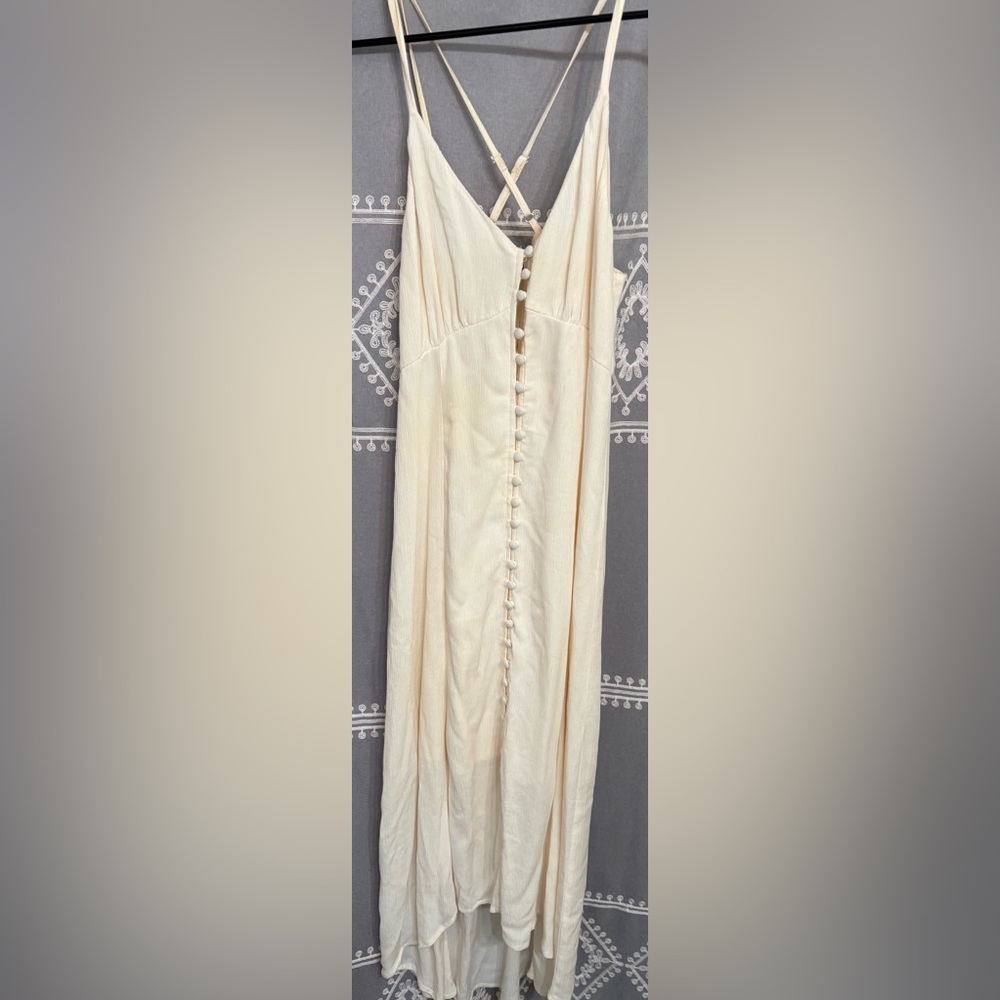 Forever 21 Cream Spaghetti Strap Midi Dress